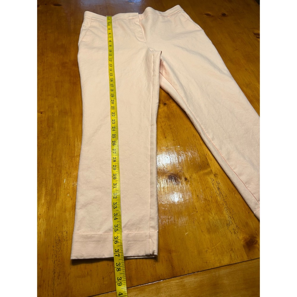 Ann Taylor Peach Pink Ankle Pants Cuffed Straight Leg Trousers Preppy Old Money - Picture 4 of 11